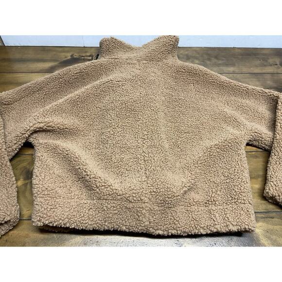 Free People We The Free Izzy Wrap Teddy Coat In Sand Size Small Tan Faux Sherpa - Picture 13 of 13